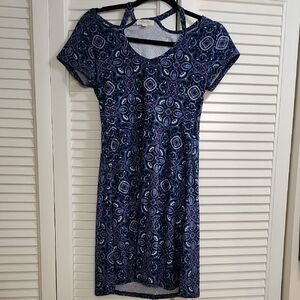 Stylish Blue Patterned Dress.